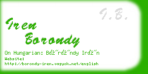 iren borondy business card